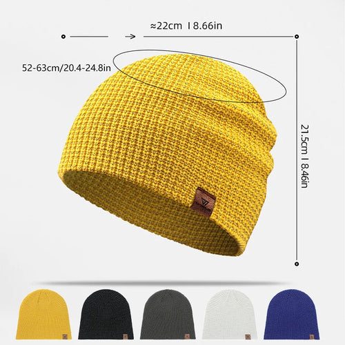 WRELS Winter Knitted Beanie Hats Warm Night Running Reflective Hat Unisex Windproof Ear Protection Cycling Hiking Ski Cap