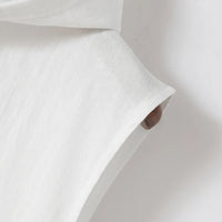 Men's Summer Fashion Casual Cotton and Linen Sports Hooded Shirts, Personalized One-Button Drawstring Solid-Color Pullovers
