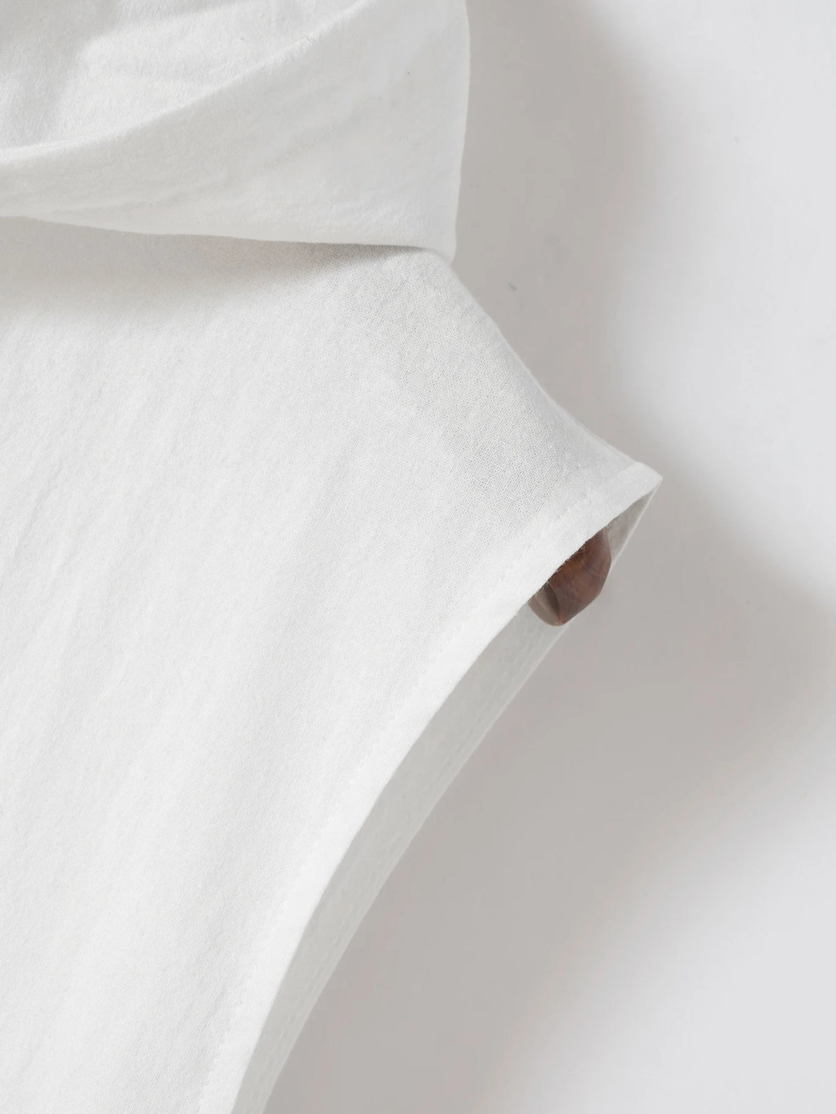 Men's Summer Fashion Casual Cotton and Linen Sports Hooded Shirts, Personalized One-Button Drawstring Solid-Color Pullovers