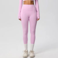 High Waist Women's Leggings Stretch Yoga Pants Tights With Pockets Push Up Fitness Running Sportswear Solid Color Pants