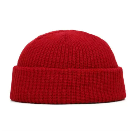 Winter Knitted Hat Warm Outdoor Sport Cold Protection Running Beanie Cap Elastic Thermal Cycling Skull Roll-up Cuffed Cap