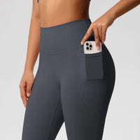 High Waist Women's Leggings Stretch Yoga Pants Tights With Pockets Push Up Fitness Running Sportswear Solid Color Pants