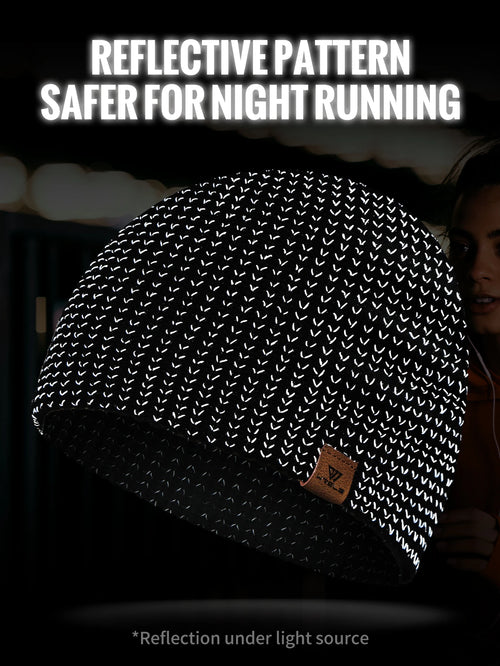 WRELS Winter Knitted Beanie Hats Warm Night Running Reflective Hat Unisex Windproof Ear Protection Cycling Hiking Ski Cap