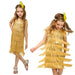 Girl Party Dress Girls Flapper Dress Carnival Sequins Fringe Latin Dance Dress Tassel Tango Dress Ballroom Costume With Feather
