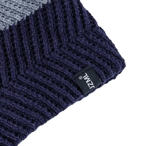 Unisex JZML Letter Label Decor Beanie Hat Casual Colorful Stripes Winter Knitted Hat Daily Life And Outdoor Ski Sports Cap