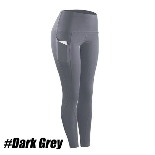 1PC Plus Size Pocket Yoga Pants Women Solid Fitness Sports Leggings High Waist Elastic Gym Tights Female Running Trousers XXXL