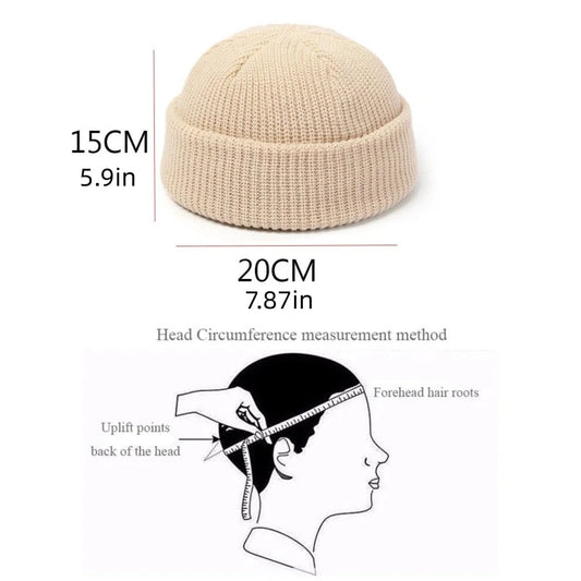 Winter Knitted Hat Warm Outdoor Sport Cold Protection Running Beanie Cap Elastic Thermal Cycling Skull Roll-up Cuffed Cap
