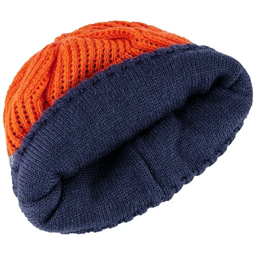 Unisex JZML Letter Label Decor Beanie Hat Casual Colorful Stripes Winter Knitted Hat Daily Life And Outdoor Ski Sports Cap