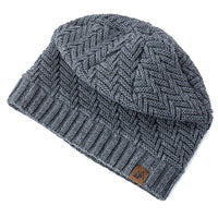 Unisex Peak Labal Winter Hats Fashion Knitted Hats For Men And Women Beanie Cap Outdoor Plush Fur Lined Warm Sports Hats