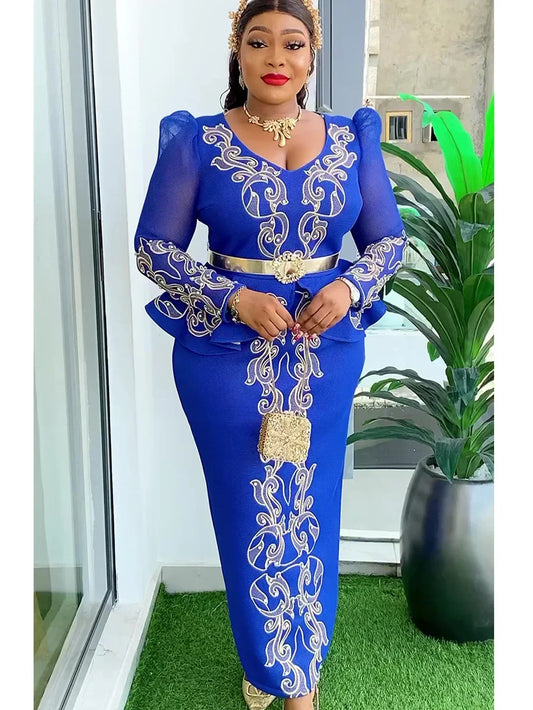 Elegant African Dresses for Women New Africa Clothing Plus Size Wedding Party Long Dress Dashiki Ankara Outfits Robe