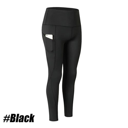 1PC Plus Size Pocket Yoga Pants Women Solid Fitness Sports Leggings High Waist Elastic Gym Tights Female Running Trousers XXXL