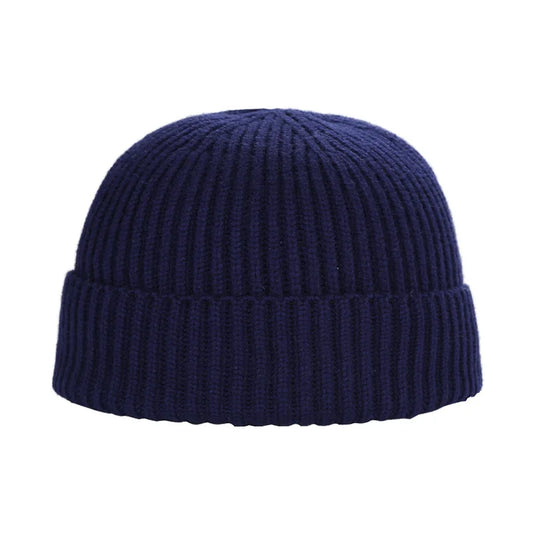 Winter Knitted Hat Warm Outdoor Sport Cold Protection Running Beanie Cap Elastic Thermal Cycling Skull Roll-up Cuffed Cap