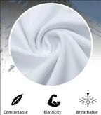 Close-up of white breathable and elastic fabric texture for a women's summer t-shirt.