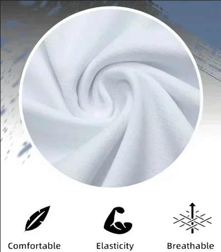 Close-up of white breathable and elastic fabric texture for a women's summer t-shirt.