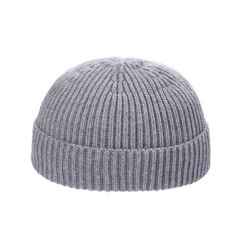 Winter Knitted Hat Warm Outdoor Sport Cold Protection Running Beanie Cap Elastic Thermal Cycling Skull Roll-up Cuffed Cap