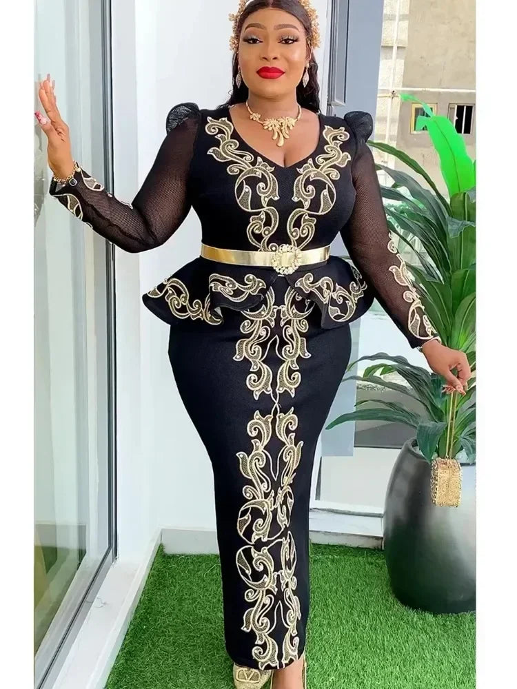 Elegant African Dresses for Women New Africa Clothing Plus Size Wedding Party Long Dress Dashiki Ankara Outfits Robe