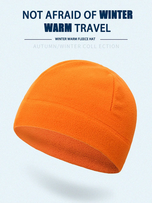 Winter Fleece Beanie Cycling Men Women Elastic Hiking Soft Thermal Commuting Ski Helmet Liner Hat Windproof Camping Cap Outdoor
