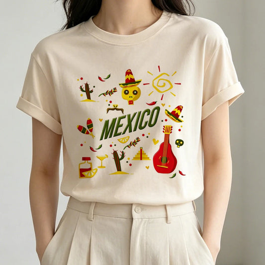 Mexico top tees girl 80s baddie summer alternative  t-shirt kawaii baddie 2000s