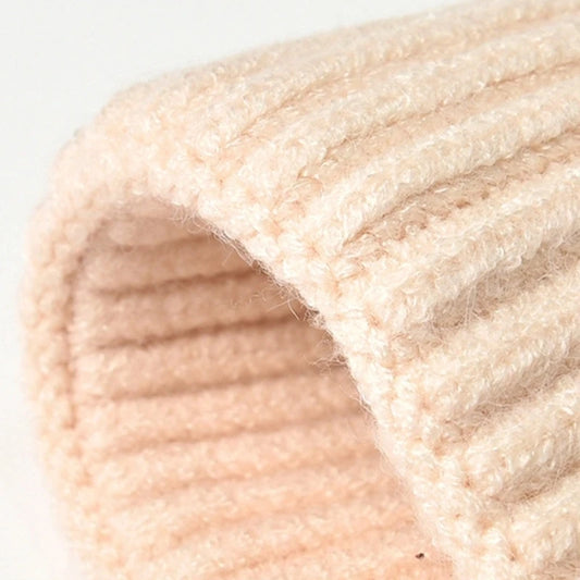 Winter Knitted Hat Warm Outdoor Sport Cold Protection Running Beanie Cap Elastic Thermal Cycling Skull Roll-up Cuffed Cap