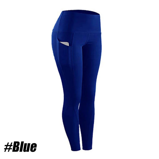 1PC Plus Size Pocket Yoga Pants Women Solid Fitness Sports Leggings High Waist Elastic Gym Tights Female Running Trousers XXXL