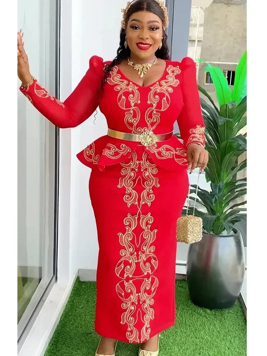 Elegant African Dresses for Women New Africa Clothing Plus Size Wedding Party Long Dress Dashiki Ankara Outfits Robe