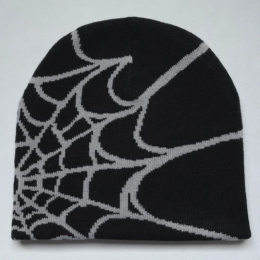 New model Winter Knitted Hat Four Seasons Men's and Women's Universal Y2K Knit Hat Spider Web Riding Outdoor Sports Fashion Hat