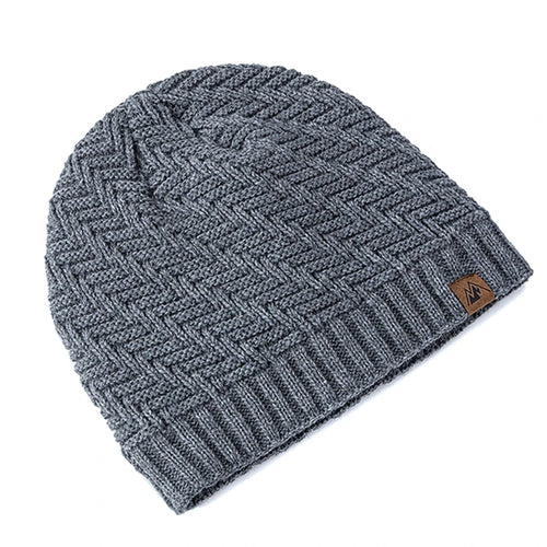 Unisex Peak Labal Winter Hats Fashion Knitted Hats For Men And Women Beanie Cap Outdoor Plush Fur Lined Warm Sports Hats