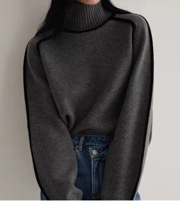 Mid-Collar Knit Sweater