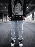 Casual Washed Distressed Jeans