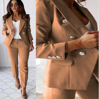 Traje de chaqueta con solapa y abotonadura y pantalón ajustado – 15 colores XS–XXL