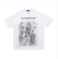 Mandotos International Urban Graffiti Print Tee in white with Sacredness graphic design