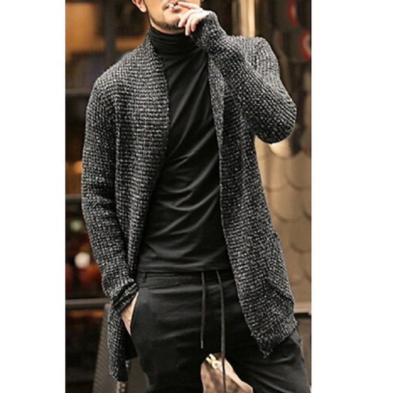 Trendy Men's Long Sleeve Cardigan Coat