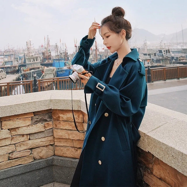 Elegant Autumn Mid-Length Trench for Women
