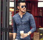 Men's Classic Henley Long Sleeve Tee