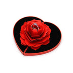 Heart-shaped 3D Love Box with blooming rose design, rotating ring holder, ideal for Valentine's Day gift by Ancient Energy.