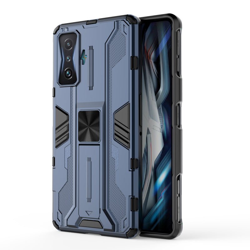 Hard shell phone case by Ancient Energy with magnetic car support, designed for men's all-in-one protection and support.