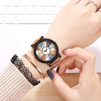 Vintage leather women's quartz wrist watch by Ancient Energy, featuring a casual style and classic clock face.