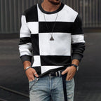 Ancient Energy men's 3D pullover casual long sleeve T-shirt, comfortable and stylish men's long-sleeve top with intricate 3D design.