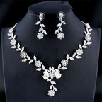 Ancient Energy golden zircon bridal jewelry set with a necklace and earrings for wedding or special occasions.