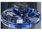 LED UFO flying helicopter spinner toy from Ancient Energy, featuring colorful lights and spinning propellers for kids' entertainment.