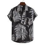 Men's short-sleeved beach shirt by Ancient Energy featuring a new printed design, perfect for casual summer wear.