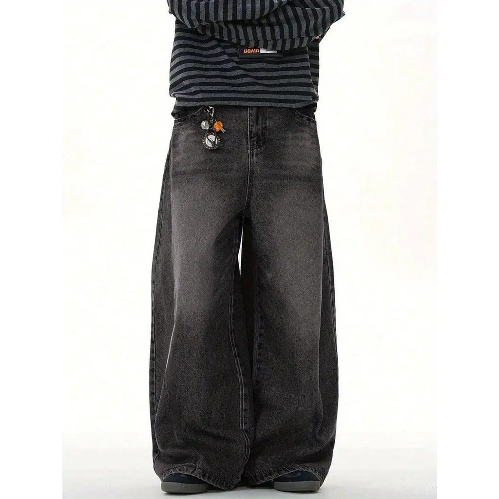 Men's high-street relaxed wide-leg pants by Ancient Energy, premium-looking versatile casual trousers in a comfortable fit.