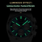 Ancient Energy men's waterproof multifunctional luminous ultra-thin watch with a sleek black dial and stainless steel band.
