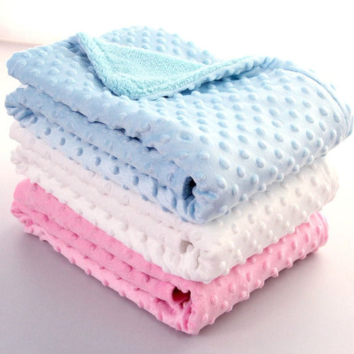 Ancient Energy Polar Dot Baby Blanket for newborns, soft swaddle wrap and bedding envelope for infants.