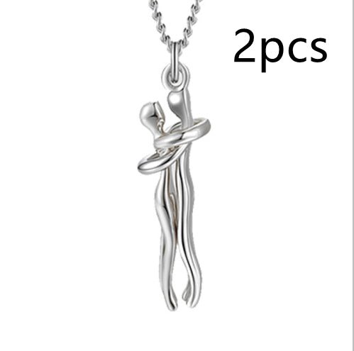 Unisex Simple Love Hug Necklace by Ancient Energy featuring a minimalist heart design, perfect for couples or Valentine's Day gift