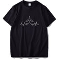 Ancient Energy men's slim fit T-shirt with cartoon solid design, casual style, black color, and crew neckline.
