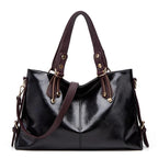Women's large capacity soft leather shoulder messenger handbag by Ancient Energy, featuring multiple compartments and a stylish design.