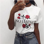 Women’s loose summer blouse shirt by Ancient Energy, casual short-sleeve T-shirt top with a relaxed fit.