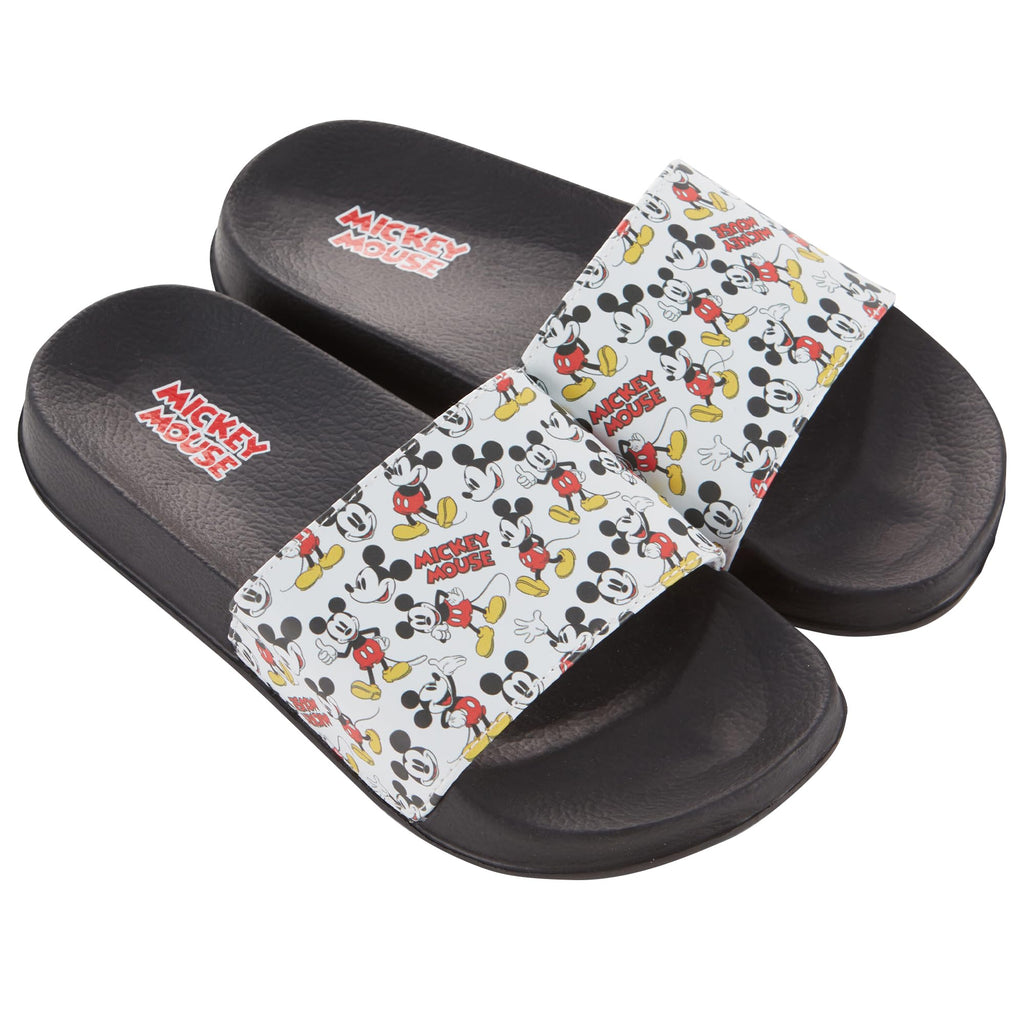 Mickey & Minnie Classic Slide Sandals - Black White