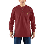 Carhartt Men's FR Cotton Force Henley Dark Red XL